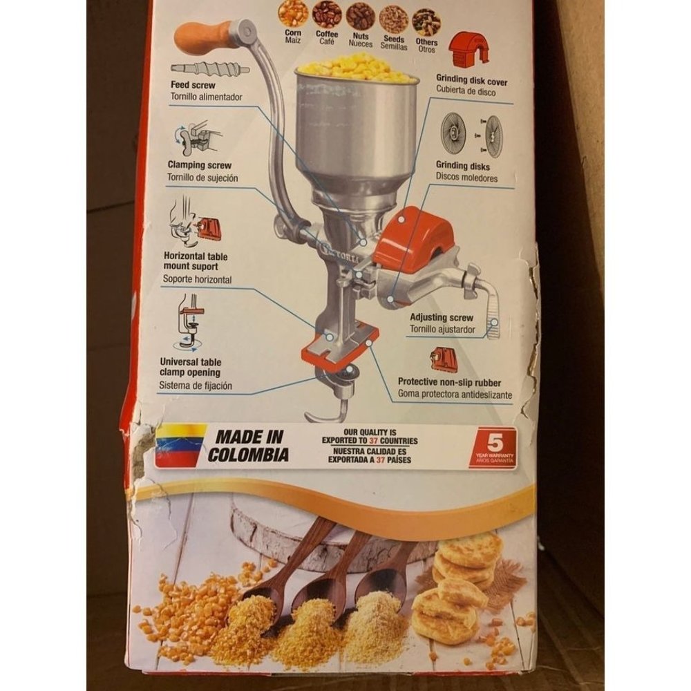 Victoria Manual High Hopper Grain Grinder, Silver Red Molino - Picture 6 of 7